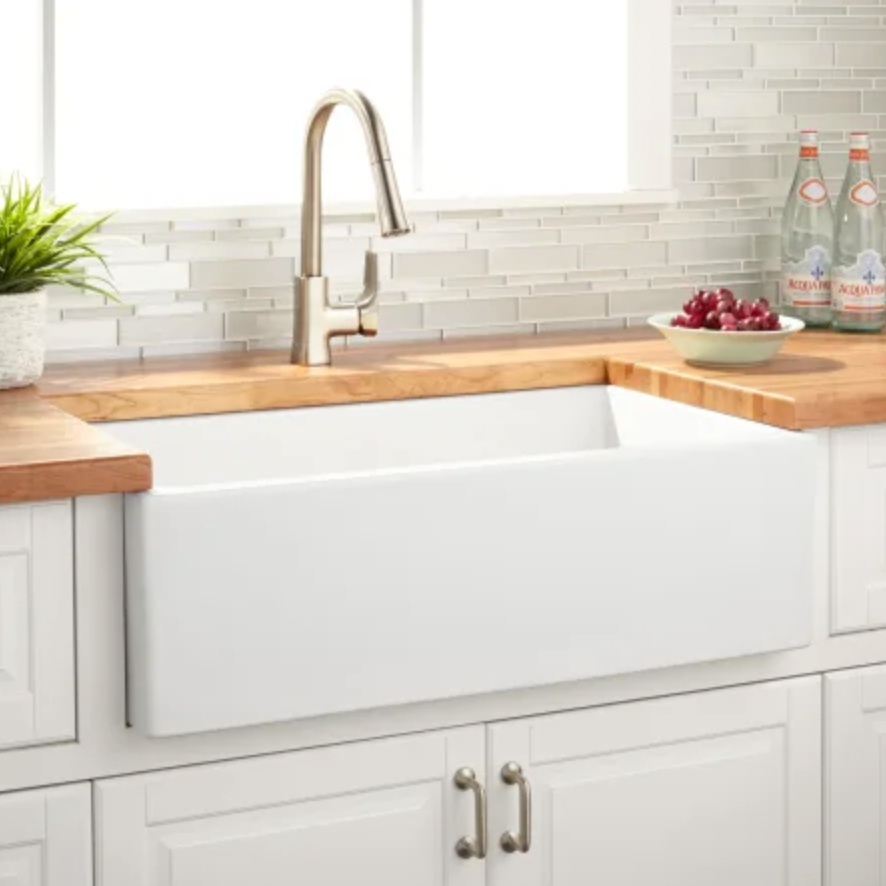 Signature Hardware Grigham 33" Farmhouse Single Basin Fireclay Kitchen Sink