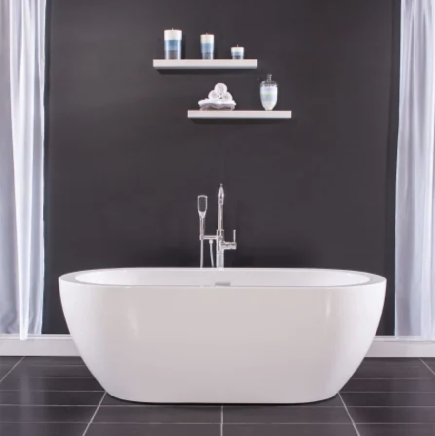 Miseno 59" Free Standing Acrylic Soaking Tub with Center Drain