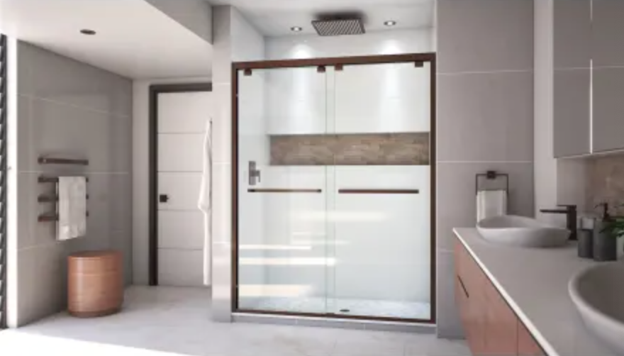 DreamLine Encore 56-60" W x 76" H Semi-Frameless Bypass Sliding Shower Door