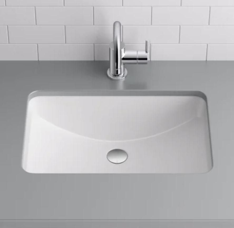 Bright White Alternate View Alternate View Miseno Cafe 21" X 15" Undermount Bathroom Sink with Overflow (Mounting Clips Included)