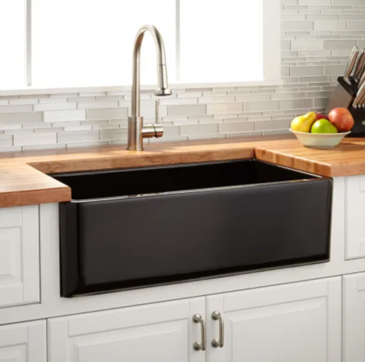 Signature Hardware Grigham 33" Farmhouse Single Basin Fireclay Kitchen Sink