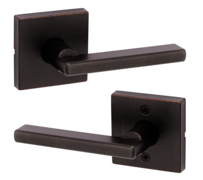 Kwikset Halifax Passage Door Lever Set with Square Rose