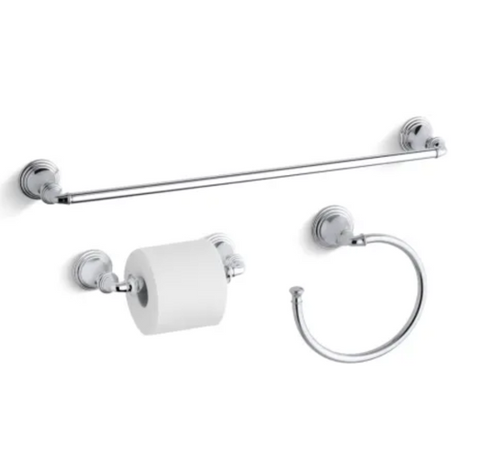 Kohler 24" Towel Bar, Towel Ring and Tissue Holder