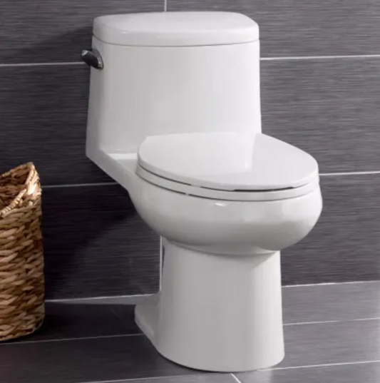 Miseno Mia One-Piece High Efficiency Toilet with Elongated Chair Height Bowl - Includes Soft Close Seat and Wax Ring Kit