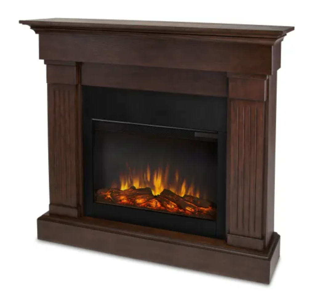 Real Flame Crawford 48 Inch Wide 5100 BTU / 1400W Free Standing Mantel Electric Fireplace