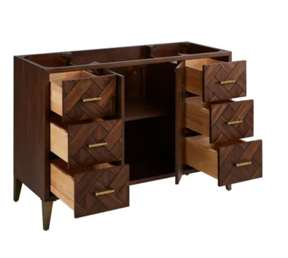 Signature Hardware Patzi 48" Free Standing Single Basin Vanity Set with Cabinet and Vanity Top - 3 Faucet Centers