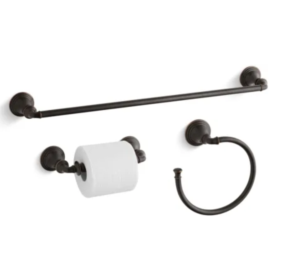 Kohler 24" Towel Bar, Towel Ring and Tissue Holder