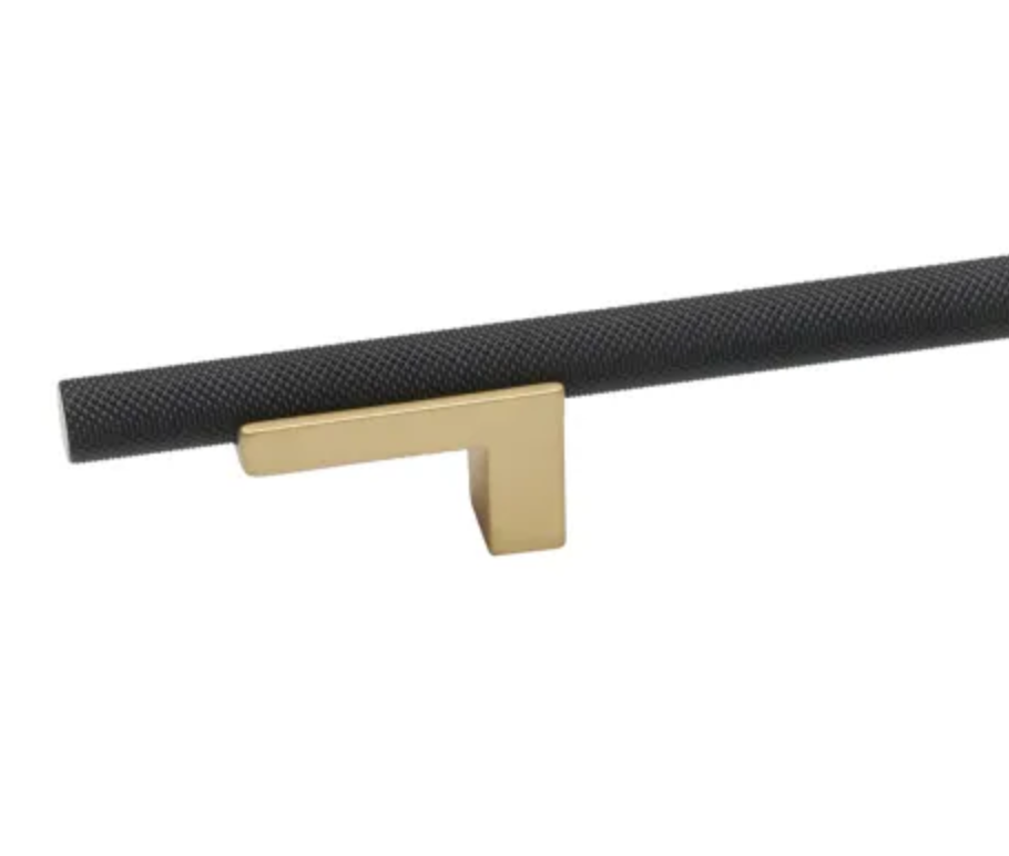 Alno Vita Bella 3" Center to Center Modern Industrial Knurled Cabinet Bar Handle / Drawer Bar Pull on L Posts