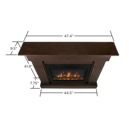 Real Flame Crawford 48 Inch Wide 5100 BTU / 1400W Free Standing Mantel Electric Fireplace