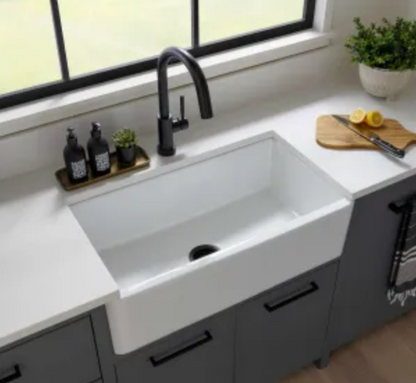 Signature Hardware Grigham 33" Farmhouse Single Basin Fireclay Kitchen Sink