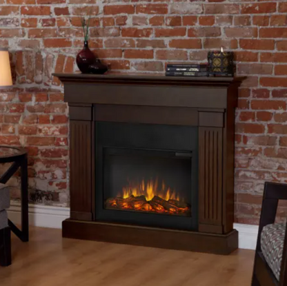 Real Flame Crawford 48 Inch Wide 5100 BTU / 1400W Free Standing Mantel Electric Fireplace