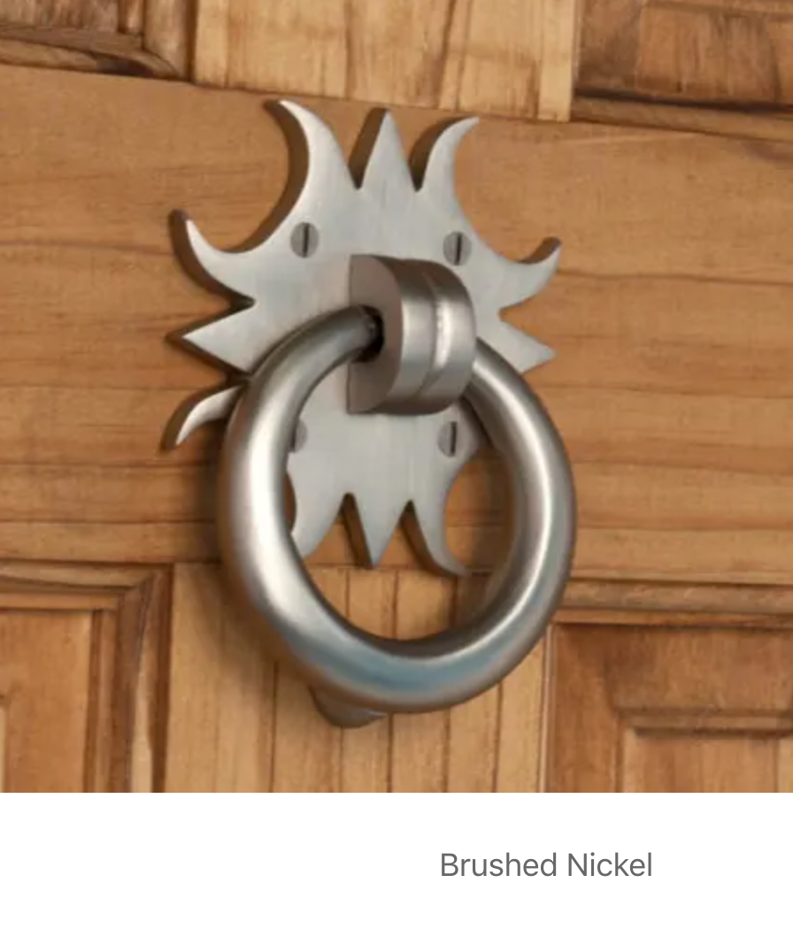 Sun 4-7/8 Inch Tall Solid Brass Door Knocker