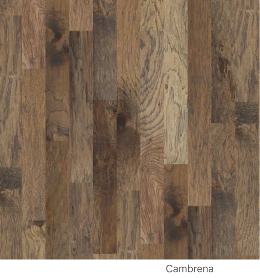 Bernina Hickory 5" Wide Handscraped Engineered Hickory Hardwood Flooring with 5-Ply Layers - Sold by Carton (36.36 SF/Carton)