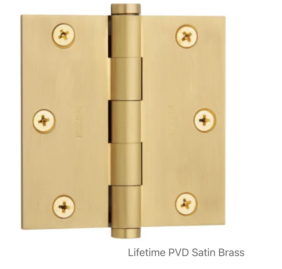 3-1/2" Wide Plain Bearing Square Corner Mortise Door Hinge from the Estate Collection - Single Hinge