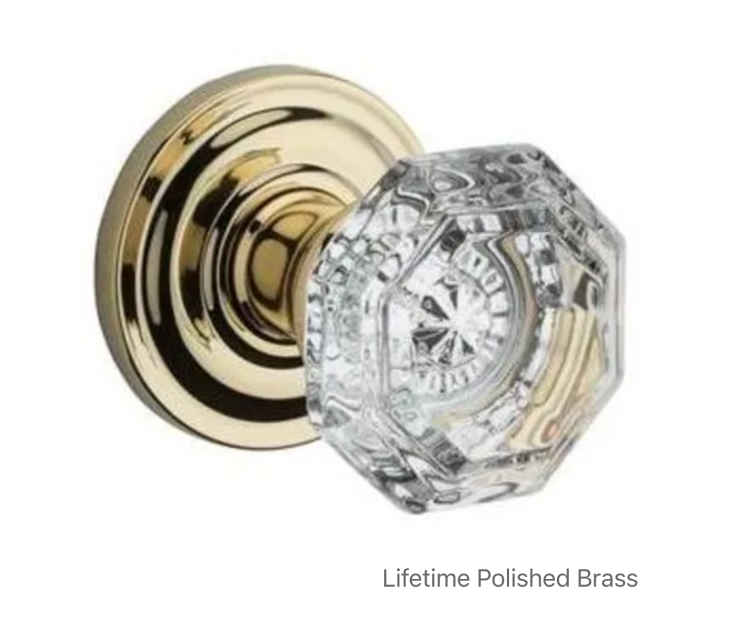 Crystal Privacy Door Knob with Round Rose