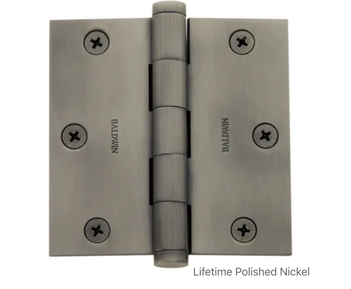 3-1/2" Wide Plain Bearing Square Corner Mortise Door Hinge from the Estate Collection - Single Hinge