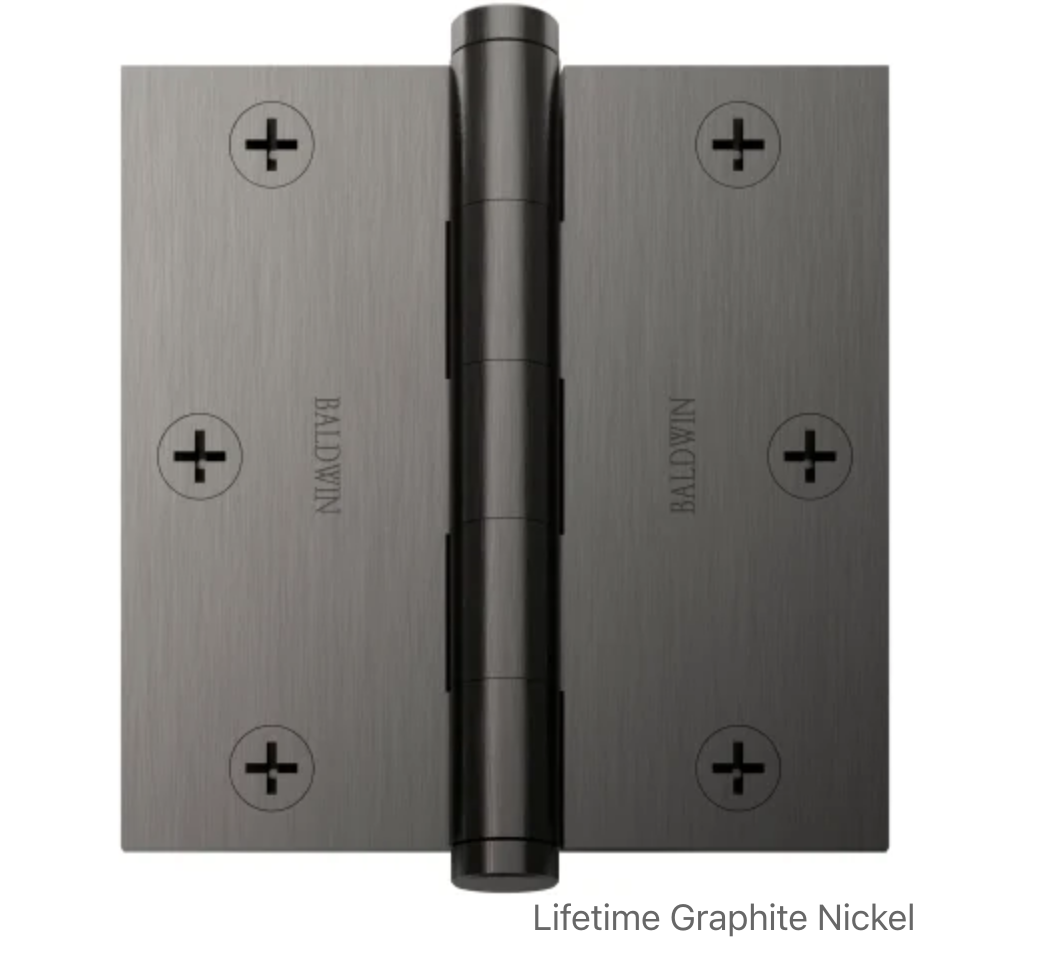 3-1/2" Wide Plain Bearing Square Corner Mortise Door Hinge from the Estate Collection - Single Hinge