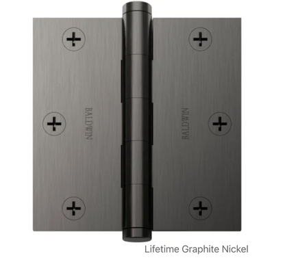 3-1/2" Wide Plain Bearing Square Corner Mortise Door Hinge from the Estate Collection - Single Hinge