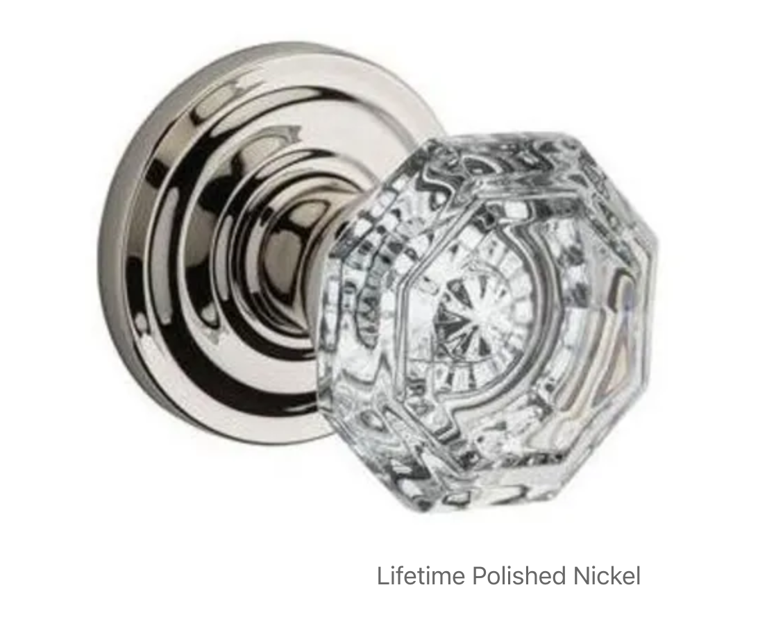 Crystal Privacy Door Knob with Round Rose
