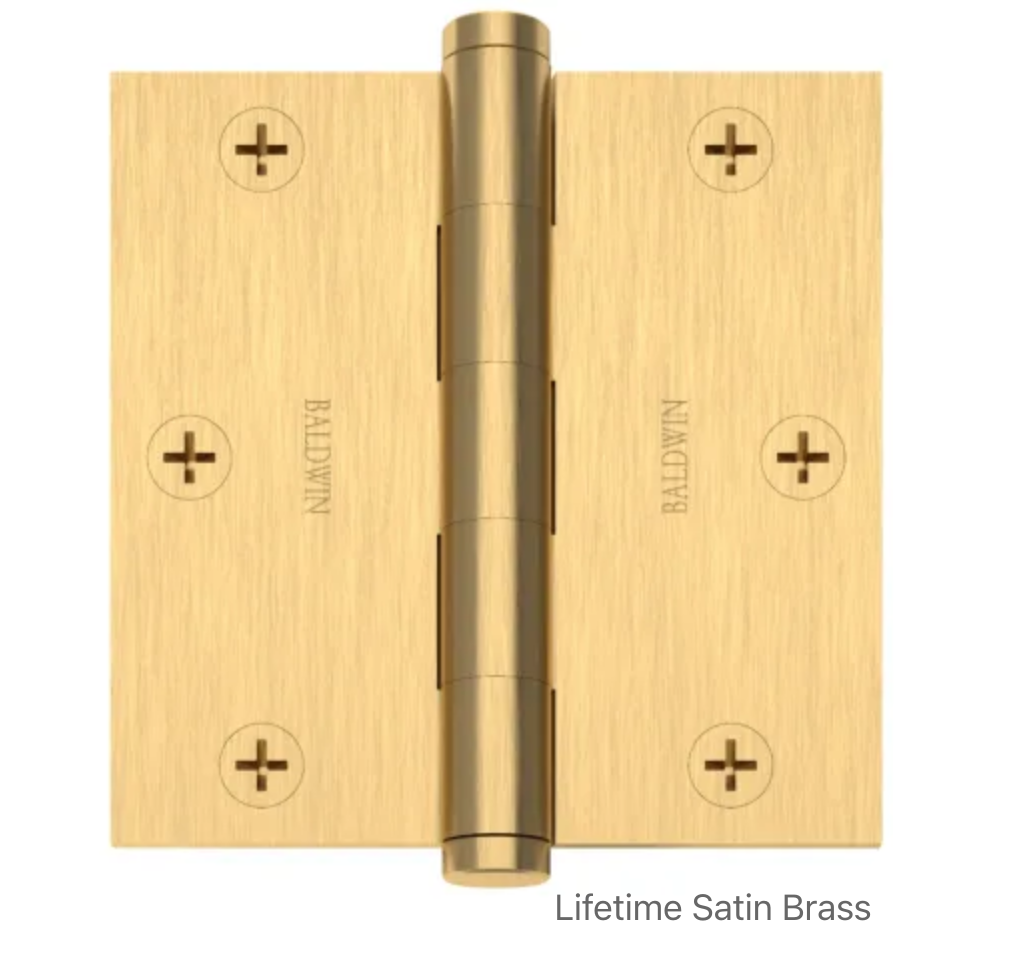 3-1/2" Wide Plain Bearing Square Corner Mortise Door Hinge from the Estate Collection - Single Hinge