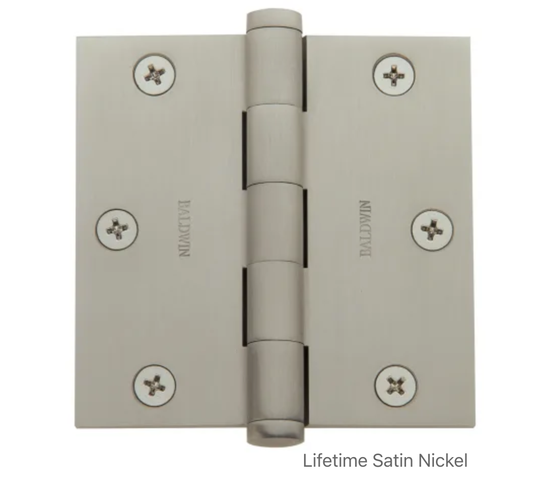 3-1/2" Wide Plain Bearing Square Corner Mortise Door Hinge from the Estate Collection - Single Hinge