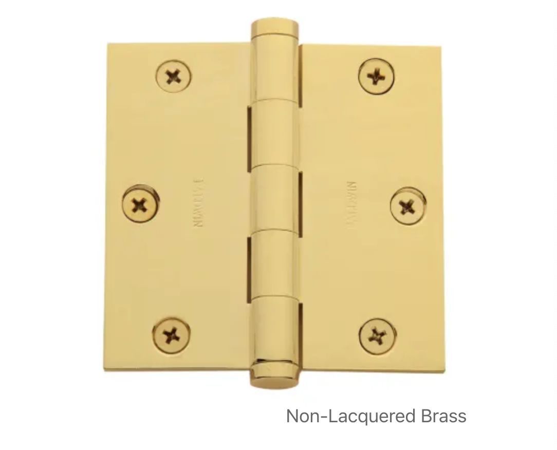 3-1/2" Wide Plain Bearing Square Corner Mortise Door Hinge from the Estate Collection - Single Hinge
