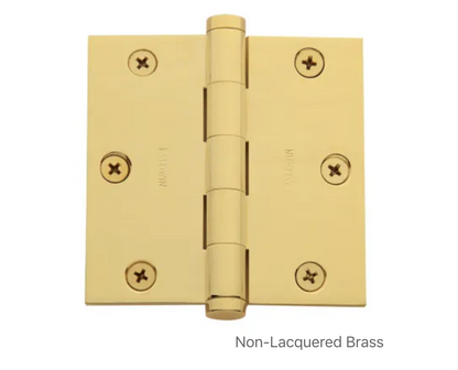 3-1/2" Wide Plain Bearing Square Corner Mortise Door Hinge from the Estate Collection - Single Hinge