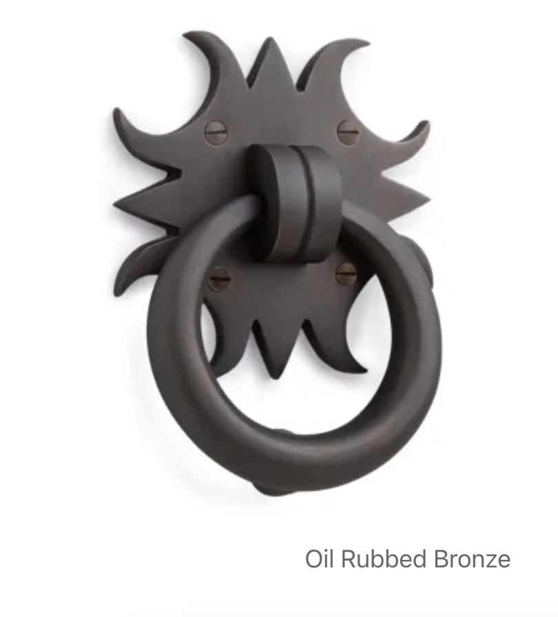 Sun 4-7/8 Inch Tall Solid Brass Door Knocker