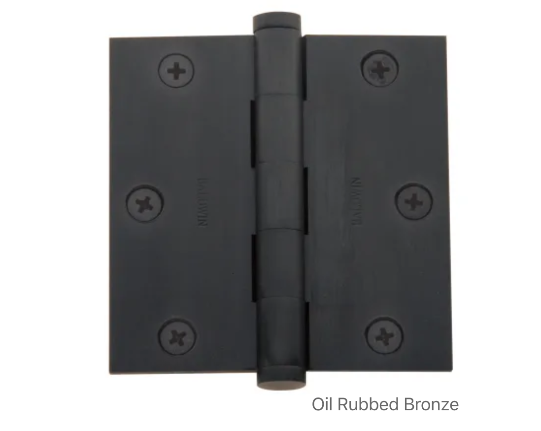 3-1/2" Wide Plain Bearing Square Corner Mortise Door Hinge from the Estate Collection - Single Hinge