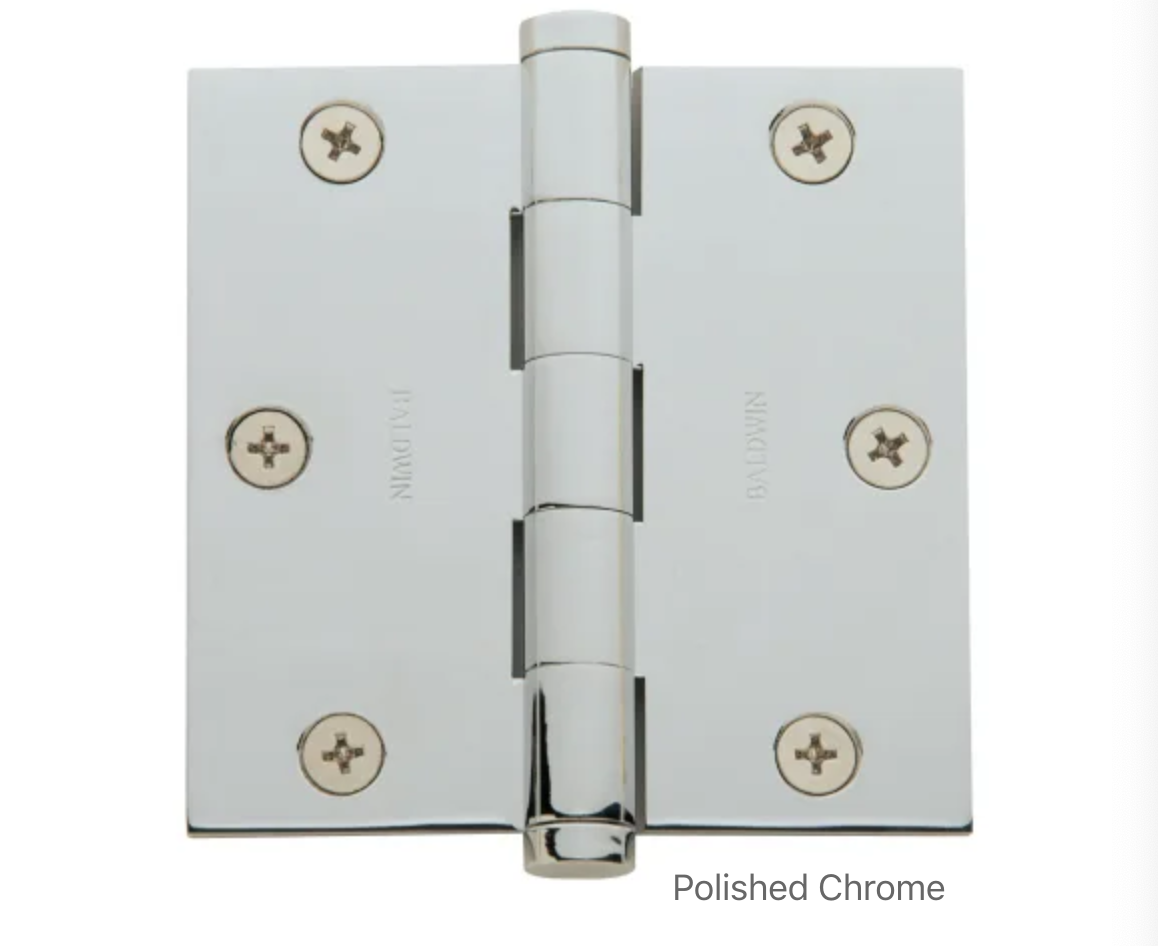 3-1/2" Wide Plain Bearing Square Corner Mortise Door Hinge from the Estate Collection - Single Hinge