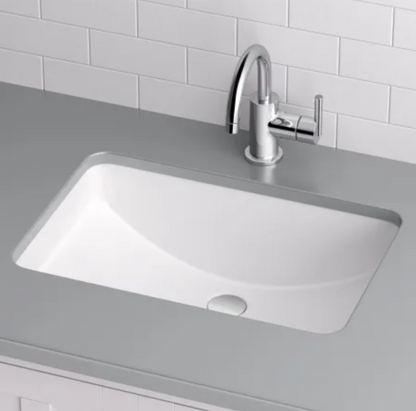 Bright White Alternate View Alternate View Miseno Cafe 21" X 15" Undermount Bathroom Sink with Overflow (Mounting Clips Included)
