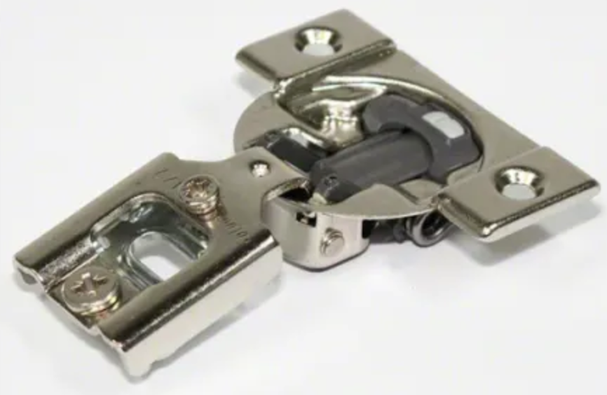 COMPACT 1/2 Inch Overlay Concealed European Screw-On Cabinet Door Hinge with 105 Degree Opening Angle and BLUMOTION Function - Single Hinge