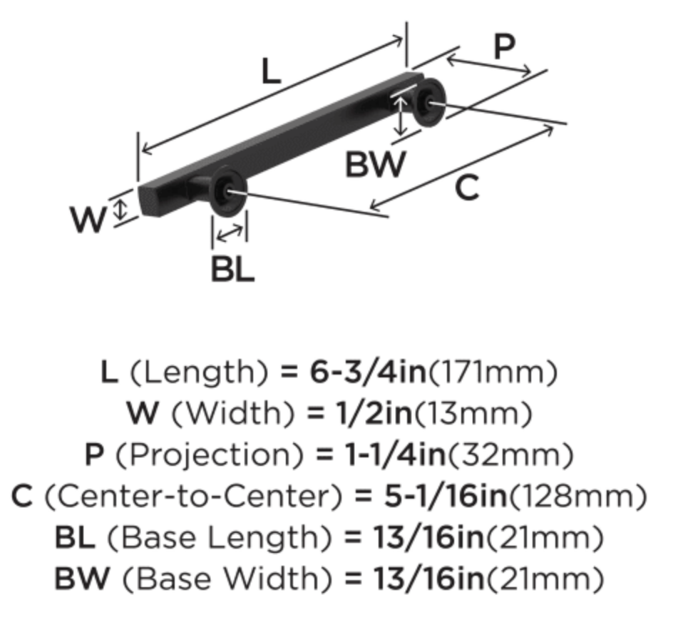 Everett 5-1/16 Inch Center to Center Bar Cabinet Pull