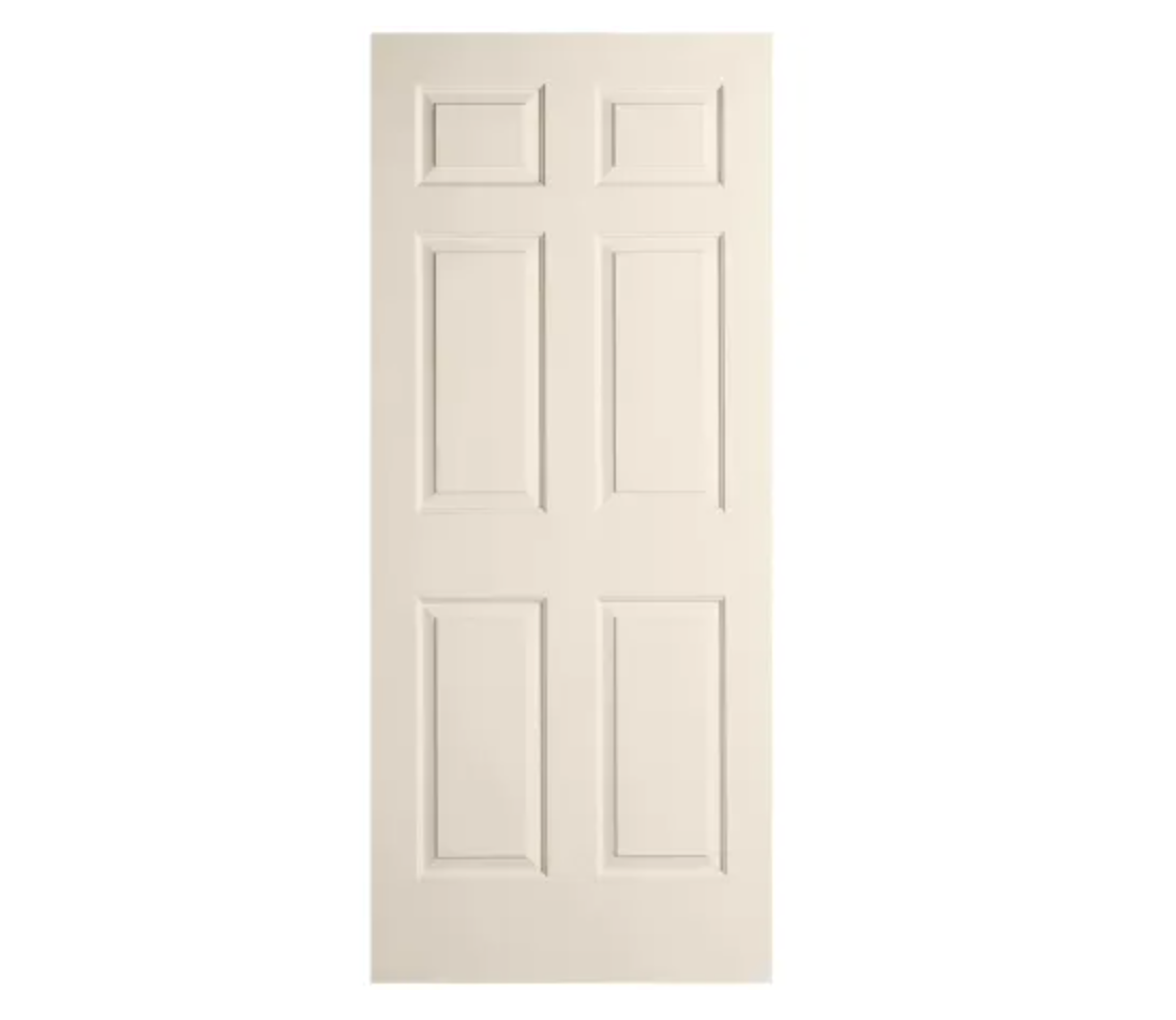 26" x 80" Primed 6-Panel Colonist Molded Hollow Core Slab Door
