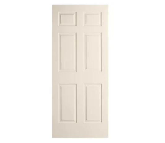 26" x 80" Primed 6-Panel Colonist Molded Hollow Core Slab Door