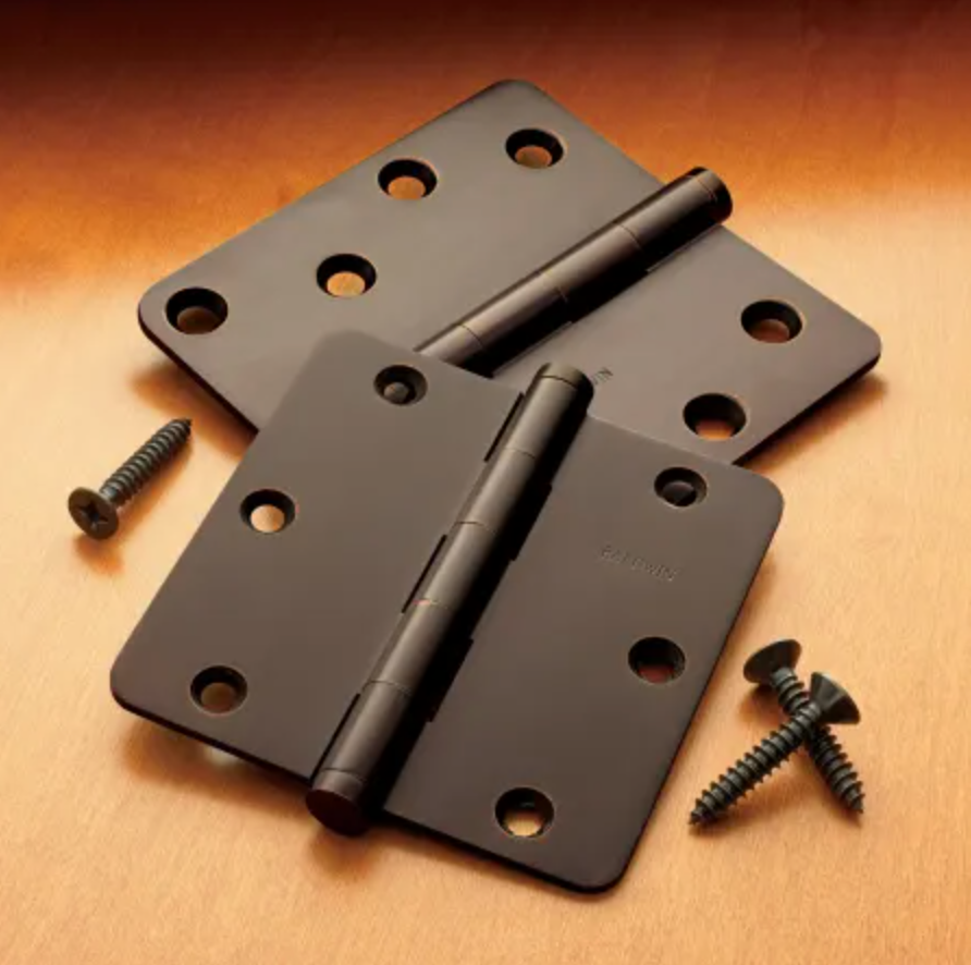 3-1/2" Wide Plain Bearing Square Corner Mortise Door Hinge from the Estate Collection - Single Hinge