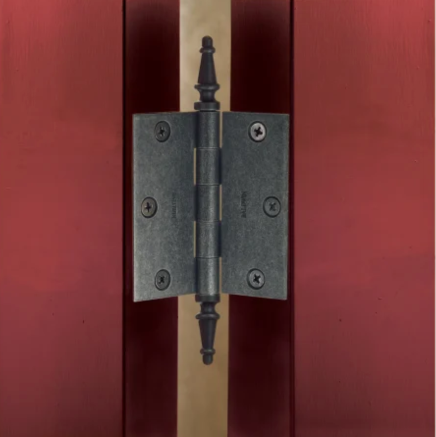 3-1/2" Wide Plain Bearing Square Corner Mortise Door Hinge from the Estate Collection - Single Hinge