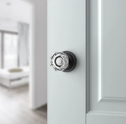 Crystal Privacy Door Knob with Round Rose